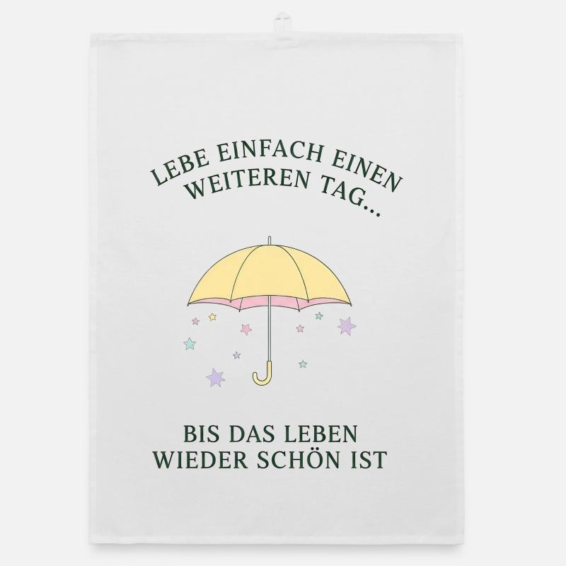 Pastellschirm Tagträume Spruch Organic Geschirrtuch