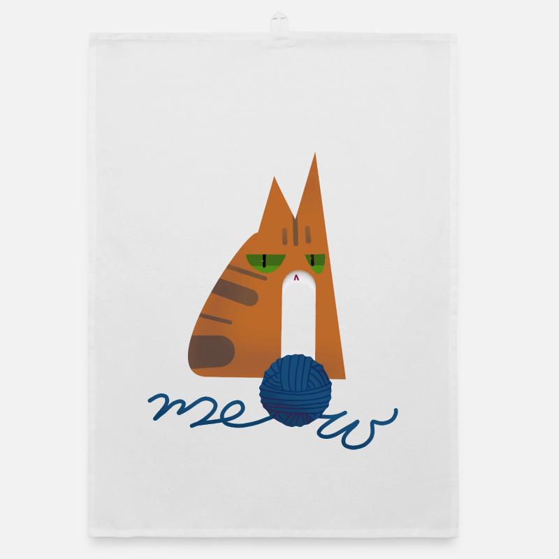 Kitten (red) Organic dish towel