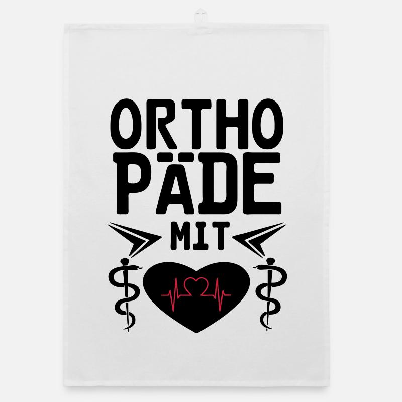Orthopäde mit Herz Geschenk - Organic Geschirrtuch - Weiß