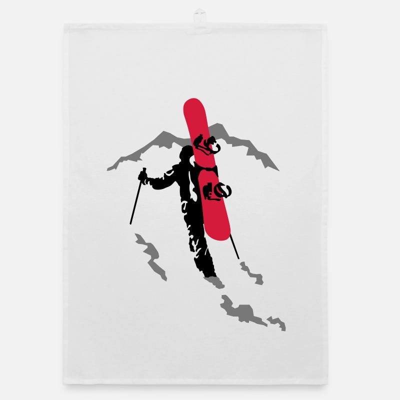 snowboard freerider Organic dish towel