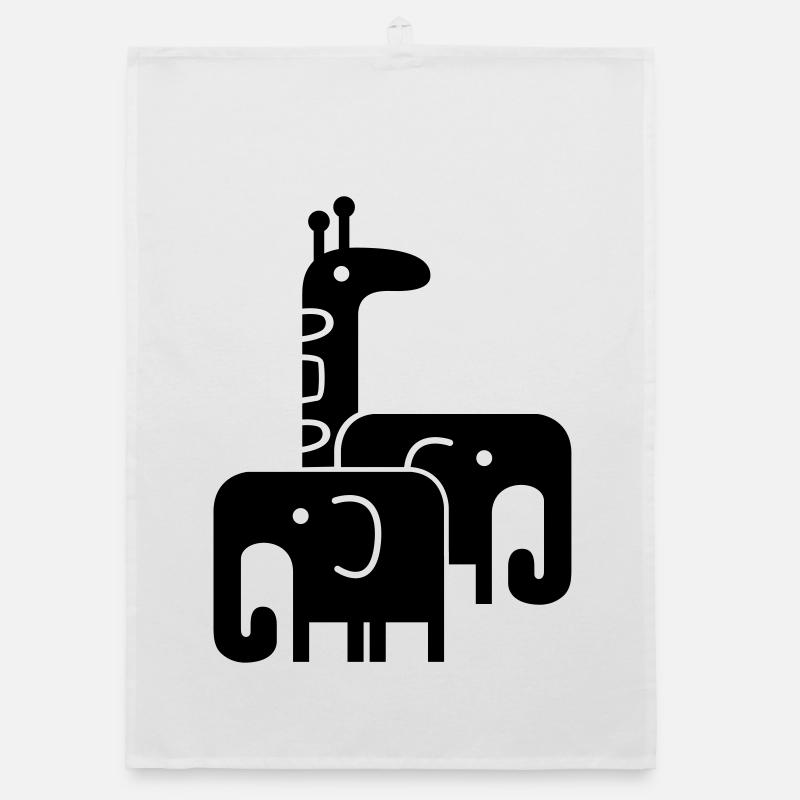 cute animals Organic dish towel