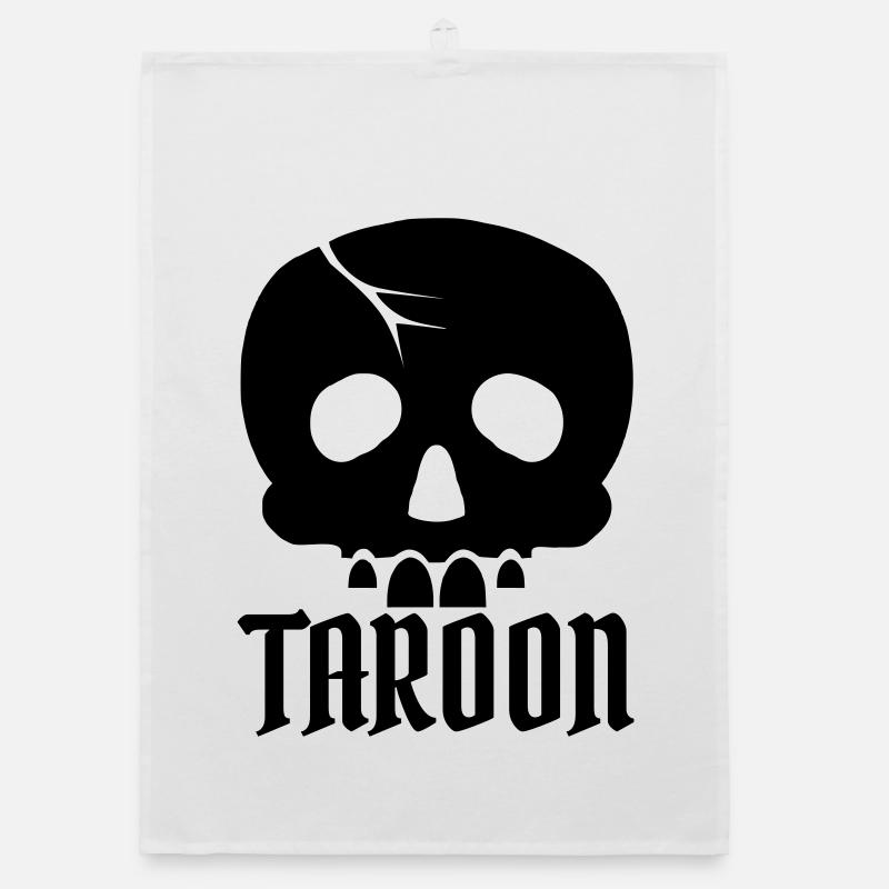 Taroon Skull et inscription noire Torchon bio