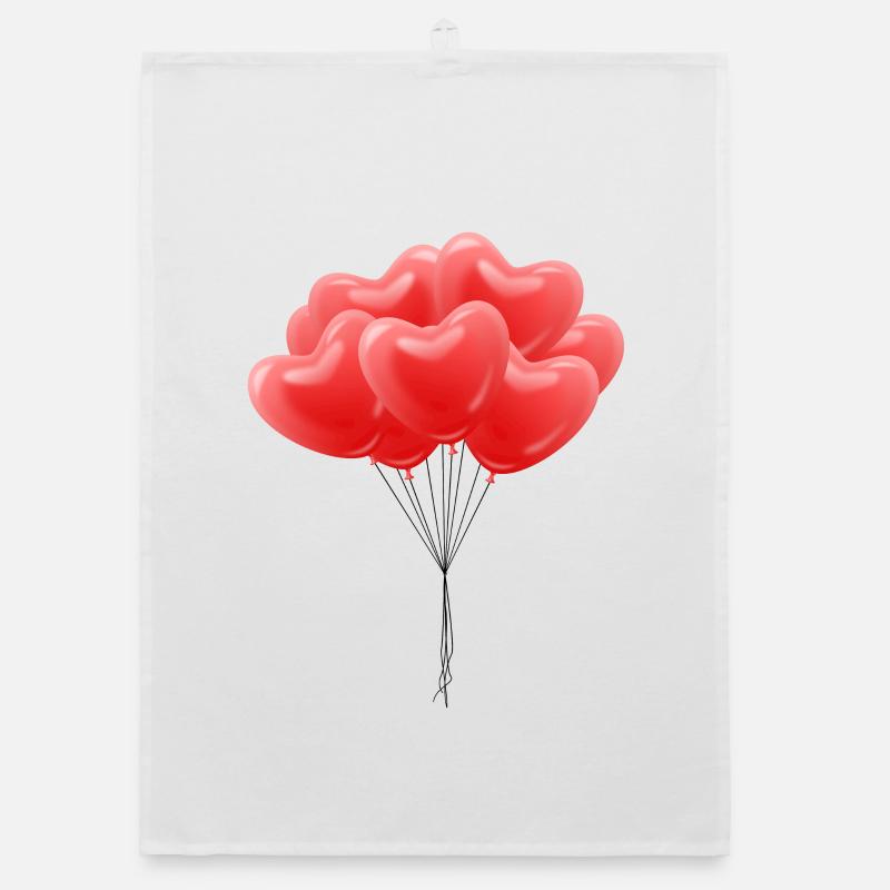 Herz-Luftballons Organic Geschirrtuch
