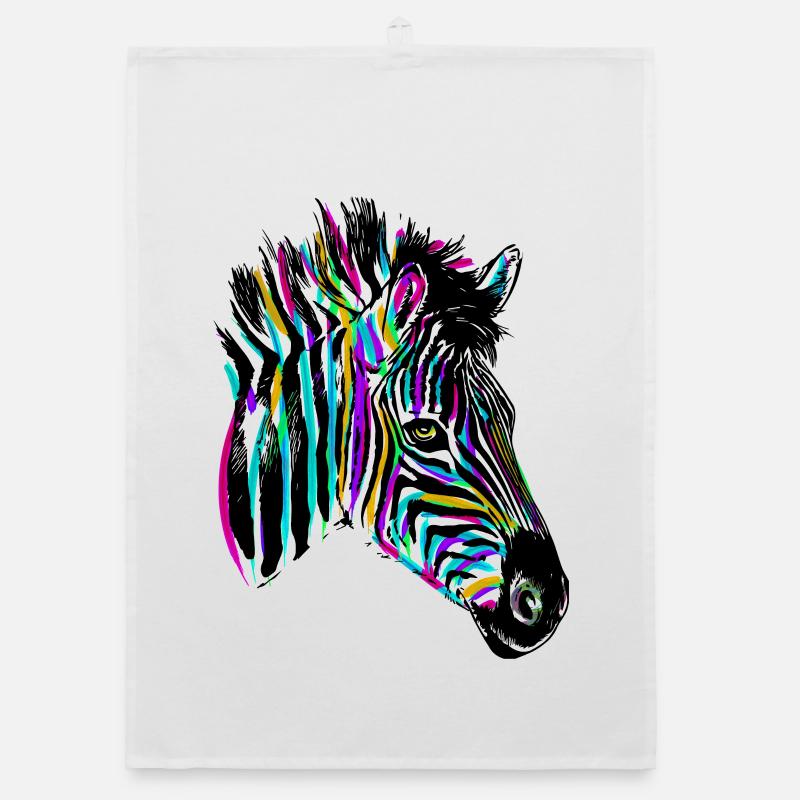 Buntes Zebra - Farbiges Zebra Organic Geschirrtuch