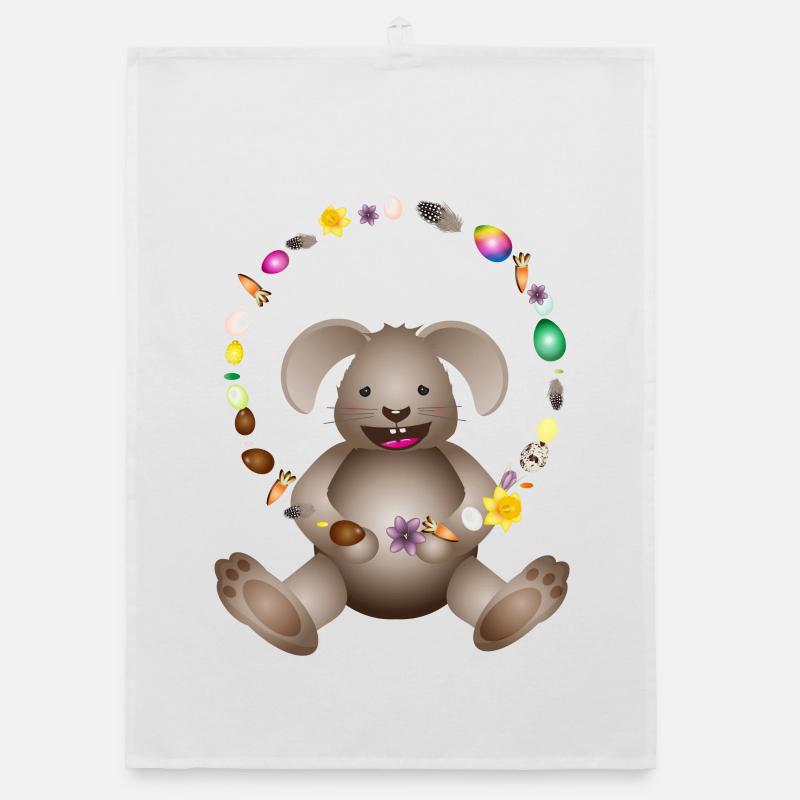 laughing Easter juggling Easter decorations Organic dish towel