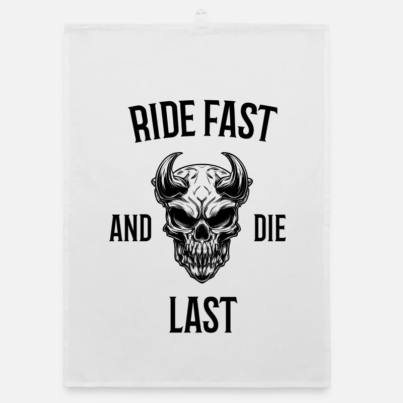 Ride Fast and Die Last Organic dish towel