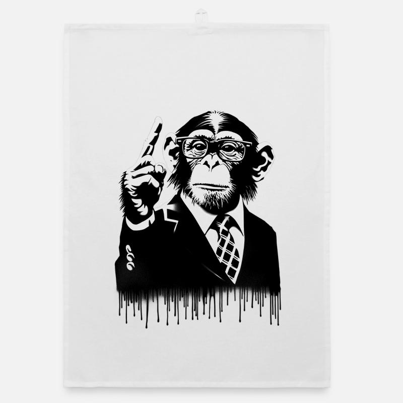 Lehrer. Monkey Life Affenleben Organic Geschirrtuch
