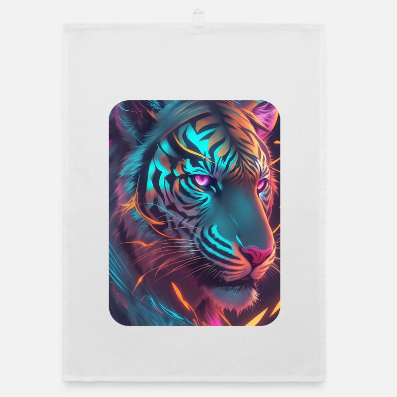 Neon Tiger Themed Lucid Organic dish towel