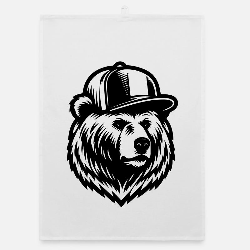 Cool Grizzly (Black) Organic dish towel