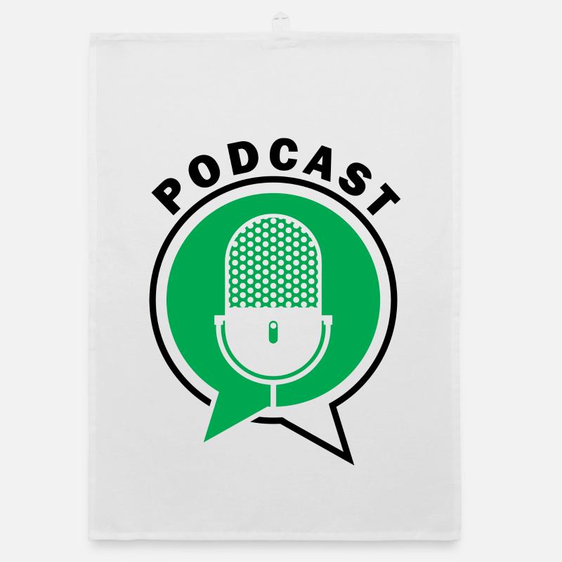 Podcast Microphone Speech Bubbles Organic dish towel