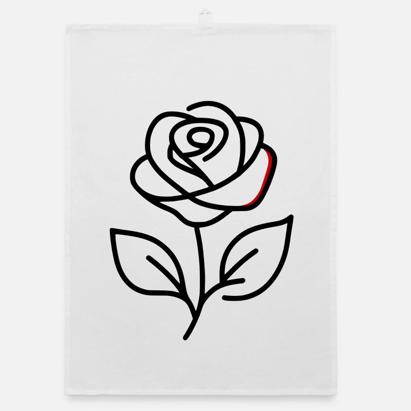 minimalist standing rose Organic dish towel