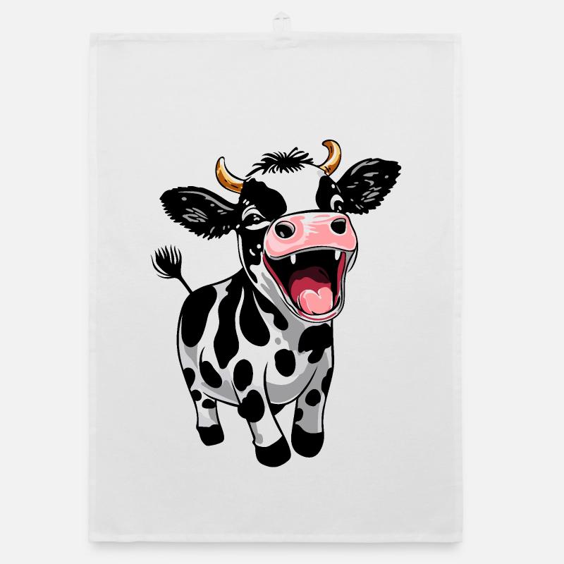 Süßes Kälbchen Kalb Lustiges Bauernhof Design Organic Geschirrtuch