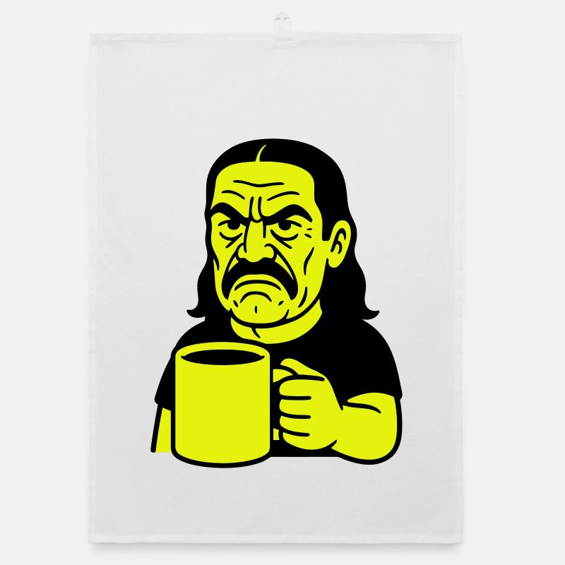 Angry Coffee Man Organic Geschirrtuch