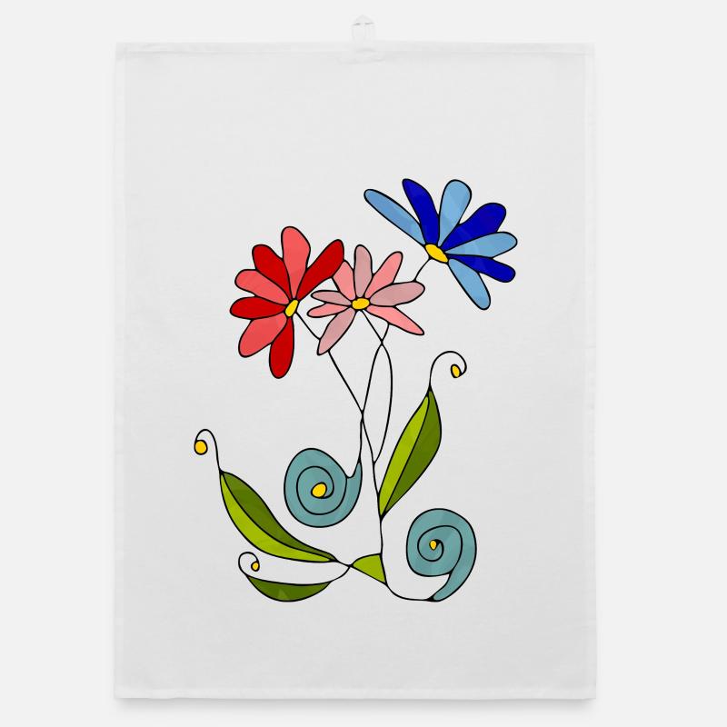 Flowers Organic dish towel