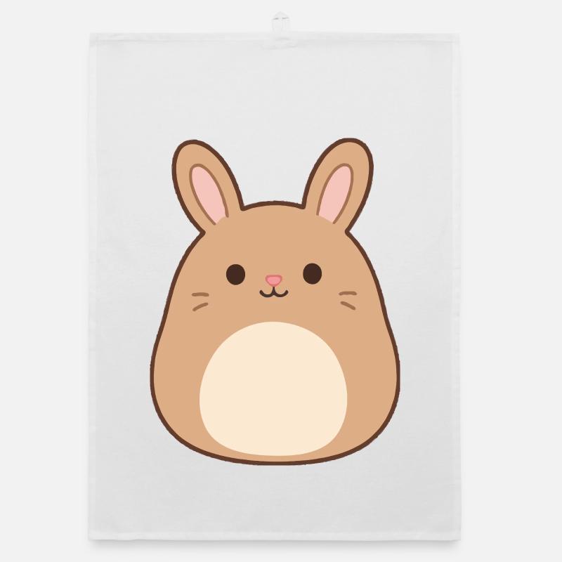 Mignon lapin dessin animé imprimé Torchon bio
