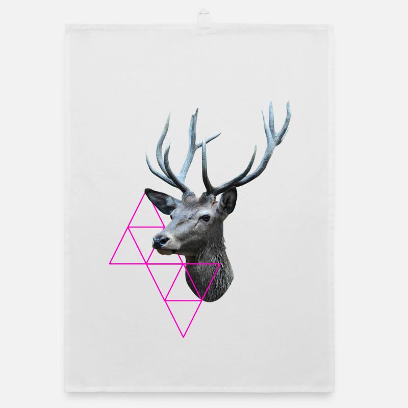 Hipster Deer Organic dish towel