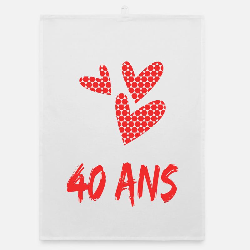 40. 40 ANS. 40e ANNIVERSAIRE. ANNIVERSAIRE 40 ANS. Torchon bio