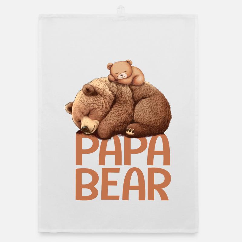 papa bear papa ours - Organic Geschirrtuch - Weiß