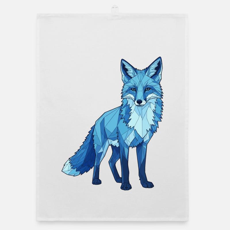 Renard polygone bleu Torchon bio