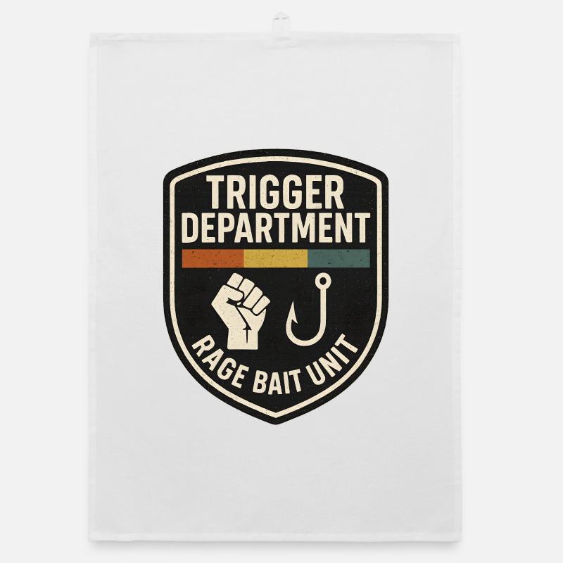 Trigger Department Rage Bait Patch, Funny  Organic dish towel
