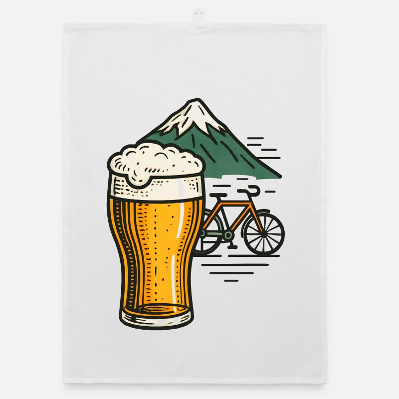 Berg Bier Radfahrt Organic Geschirrtuch