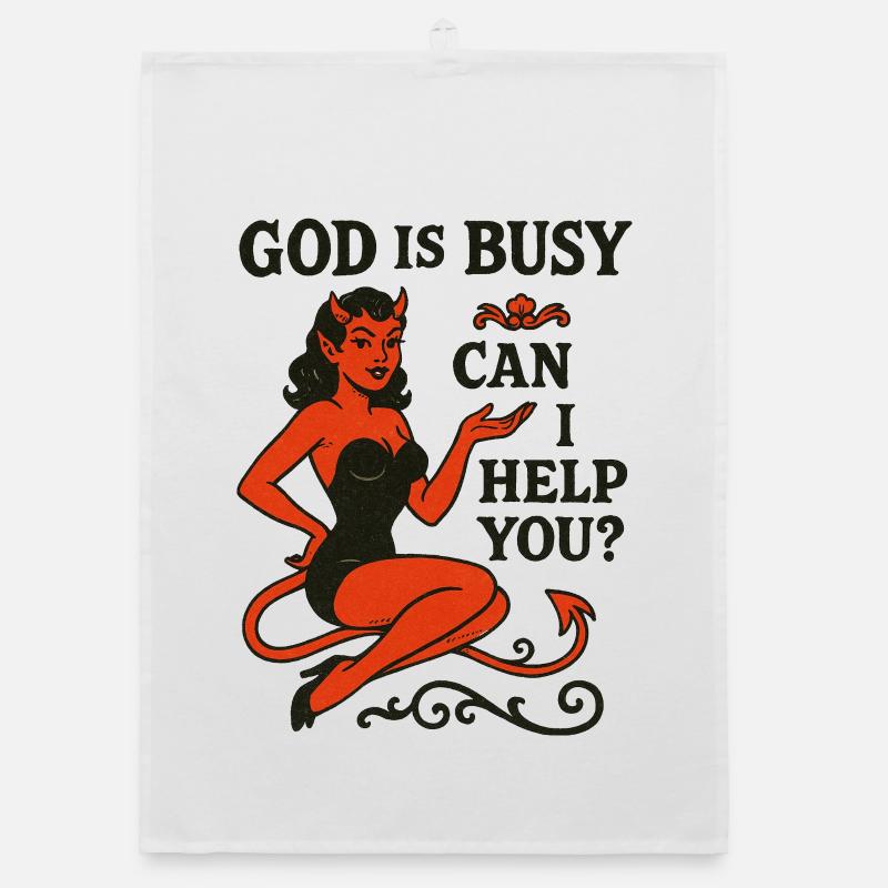 Pin-Up Devil : Dieu est occupé, à l’aide ? Torchon bio