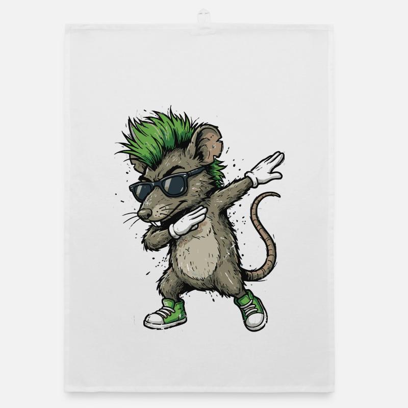 Dessin animé Punk Dab Rat Torchon bio