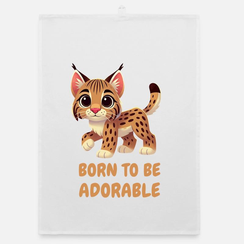 Lynx coloré mignon Torchon bio