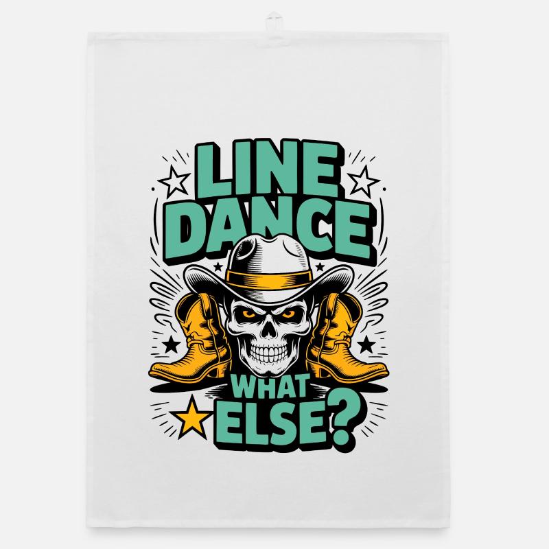 Line Dance What Else? Organic Geschirrtuch