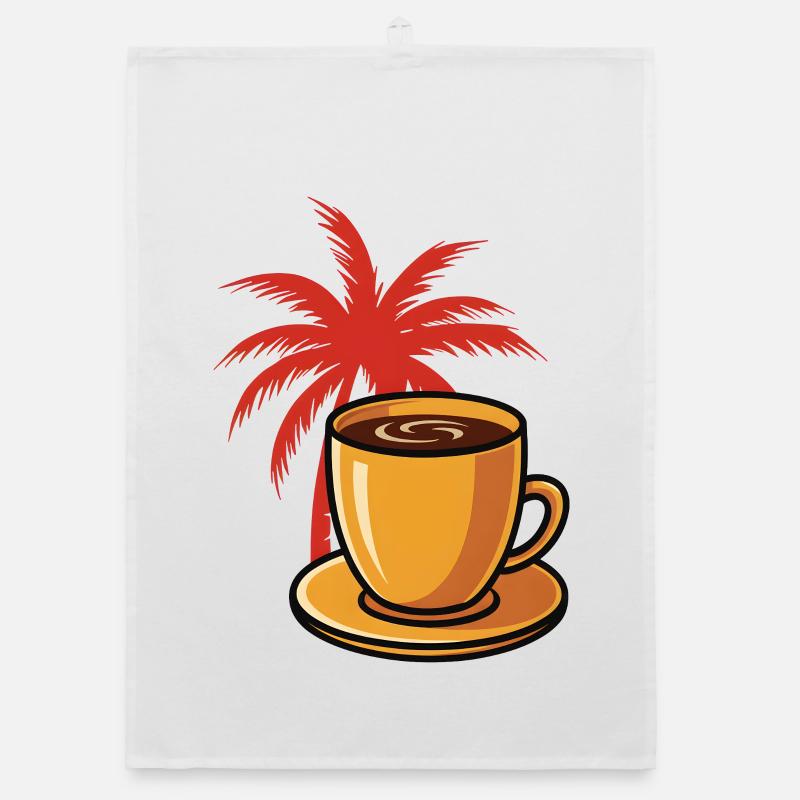 Tropical Coffee Palm Style Organic dish towel