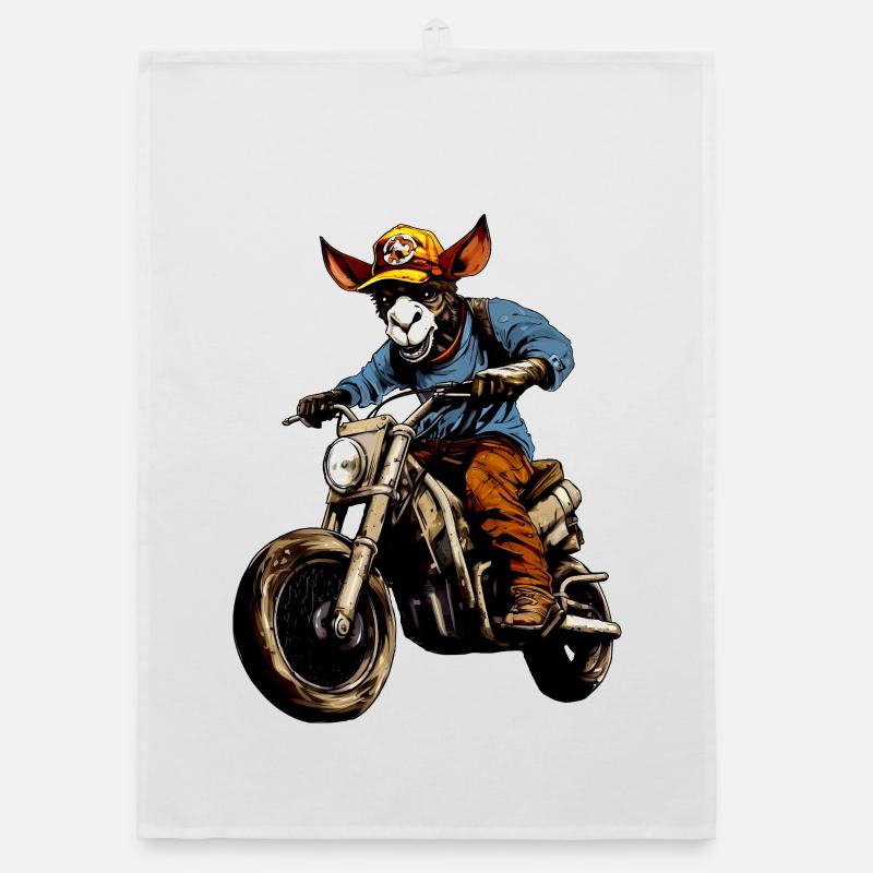 Donkey Motorcycle Organic dish towel
