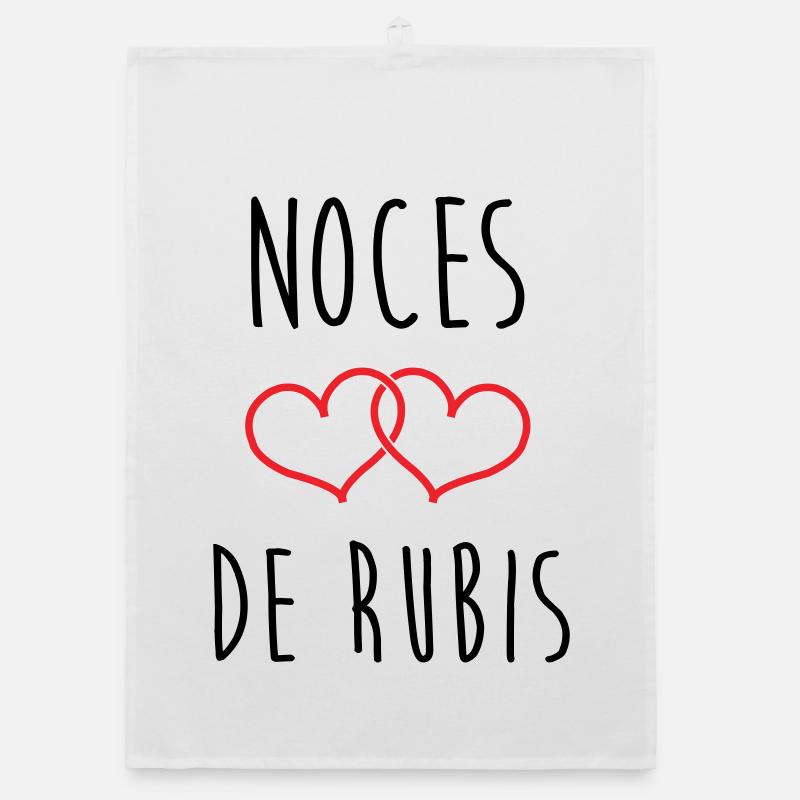 Ruby Wedding Anniversary - 35 years of marriage Organic dish towel