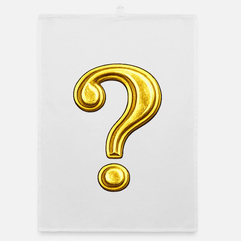 Golden Question Mark Design Organic dish towel