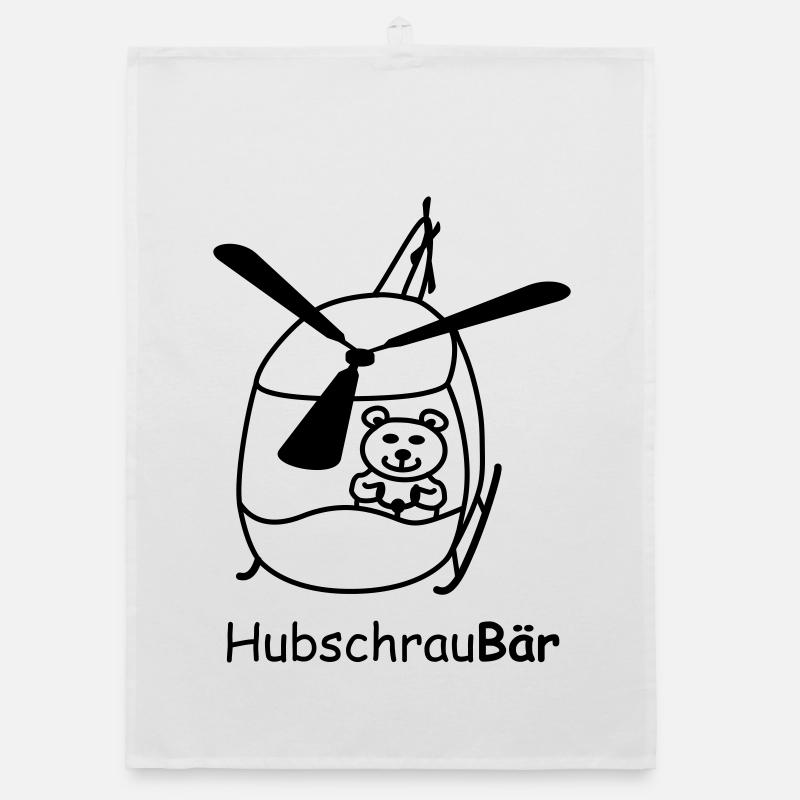 Hubschrau-Baer - Organic Geschirrtuch - Weiß
