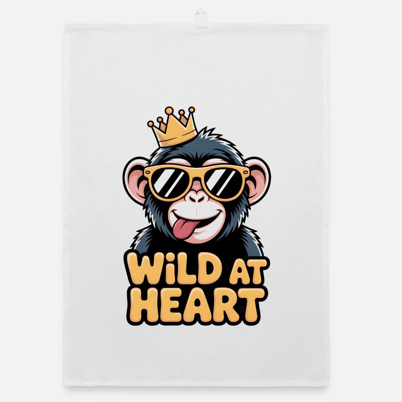 Singe avec une couronne Torchon bio