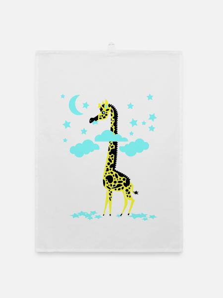 star-mangeur girafe - Torchon bio - blanc - Devant