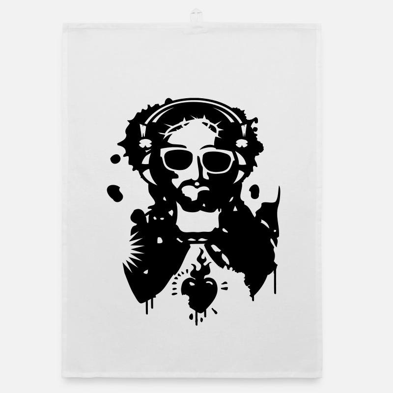 Jésus Graffiti avec un casque et lunettes de Torchon bio