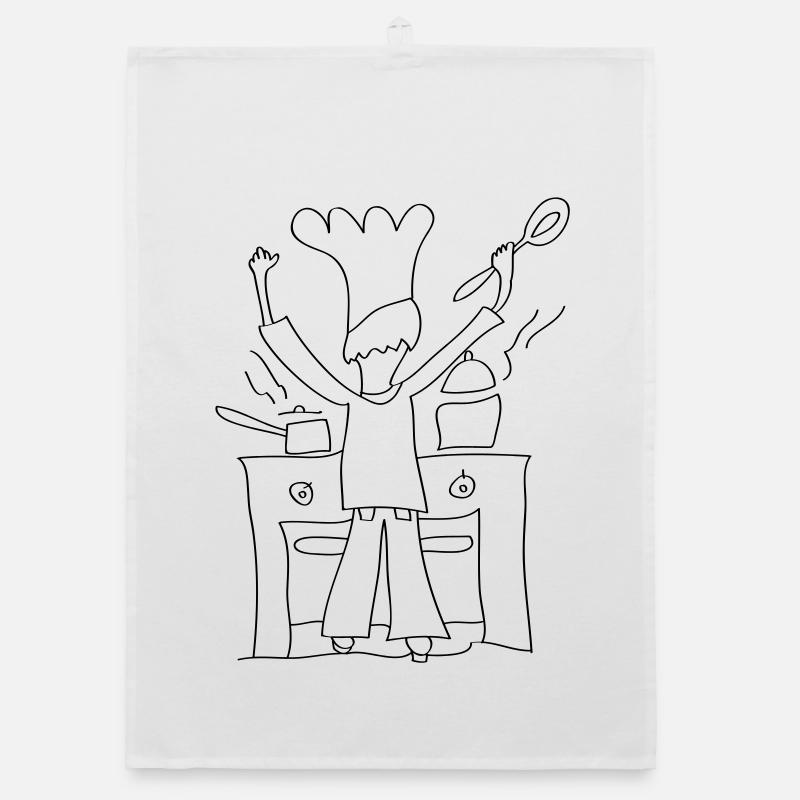 Papa’s Cooking Line Art – Funny Kitchen Gift Organic Geschirrtuch