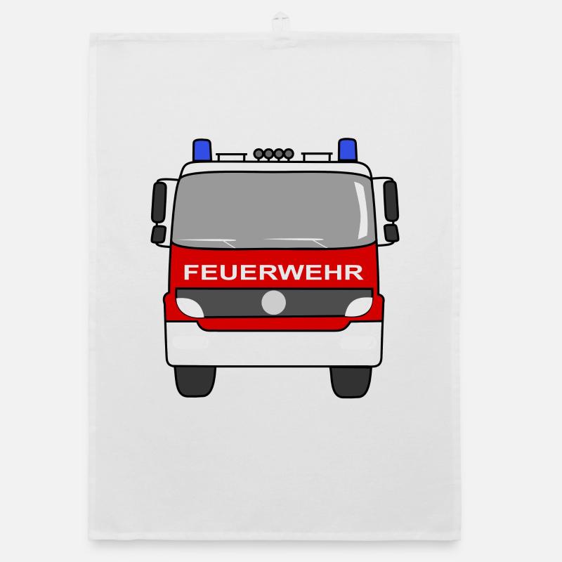 Fire Engine Organic dish towel