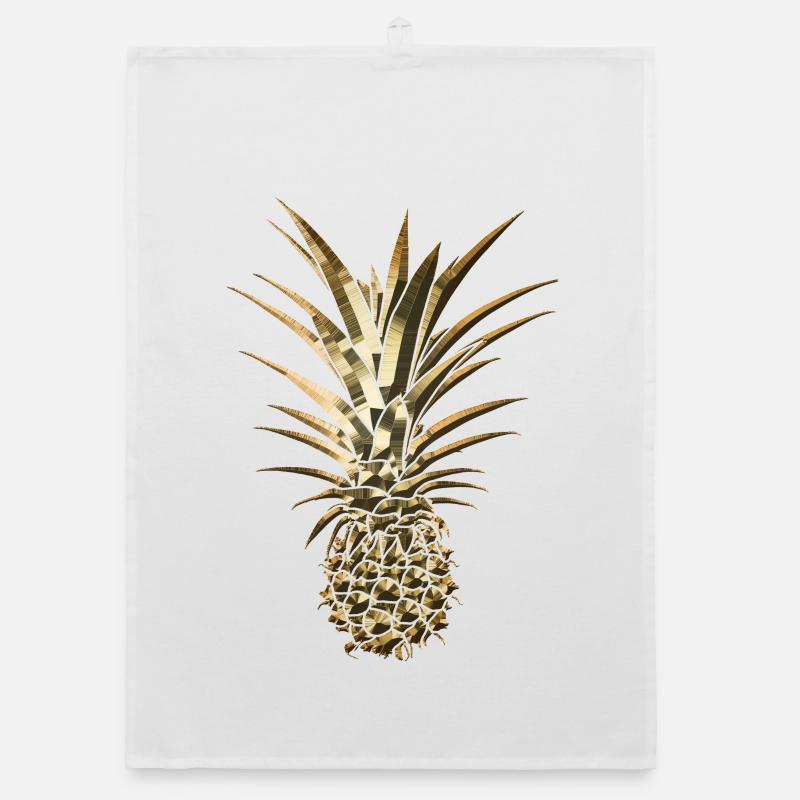 Goldene Ananas modisch stylisch Geschenkidee Organic Geschirrtuch