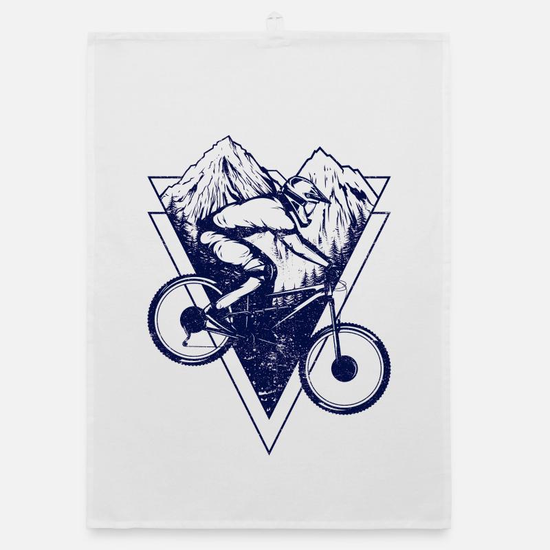 Mountain Biking Triangles Organic dish towel