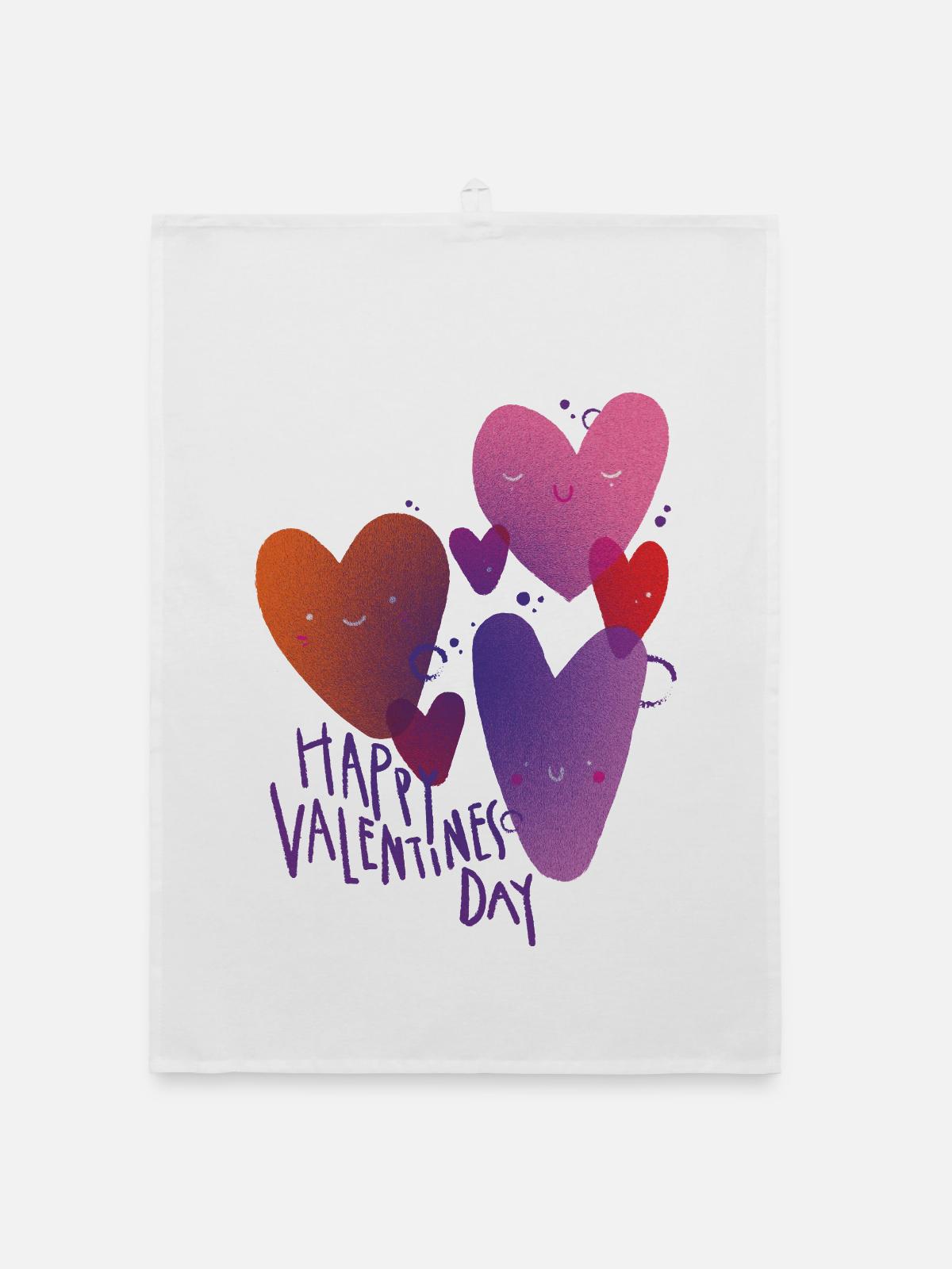 happy valentines day - Organic Geschirrtuch - Weiß - Vorne