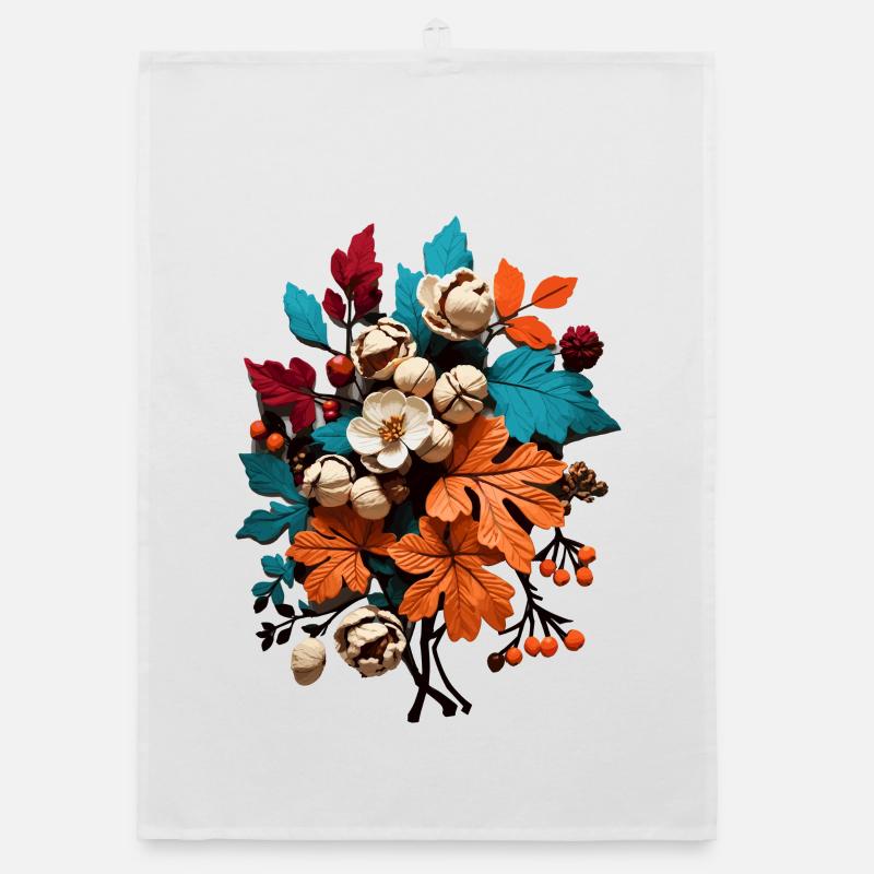 Herbst Blumen Organic Geschirrtuch