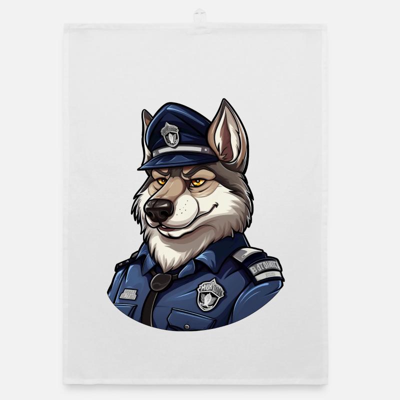 Polizei Wolf Organic Geschirrtuch