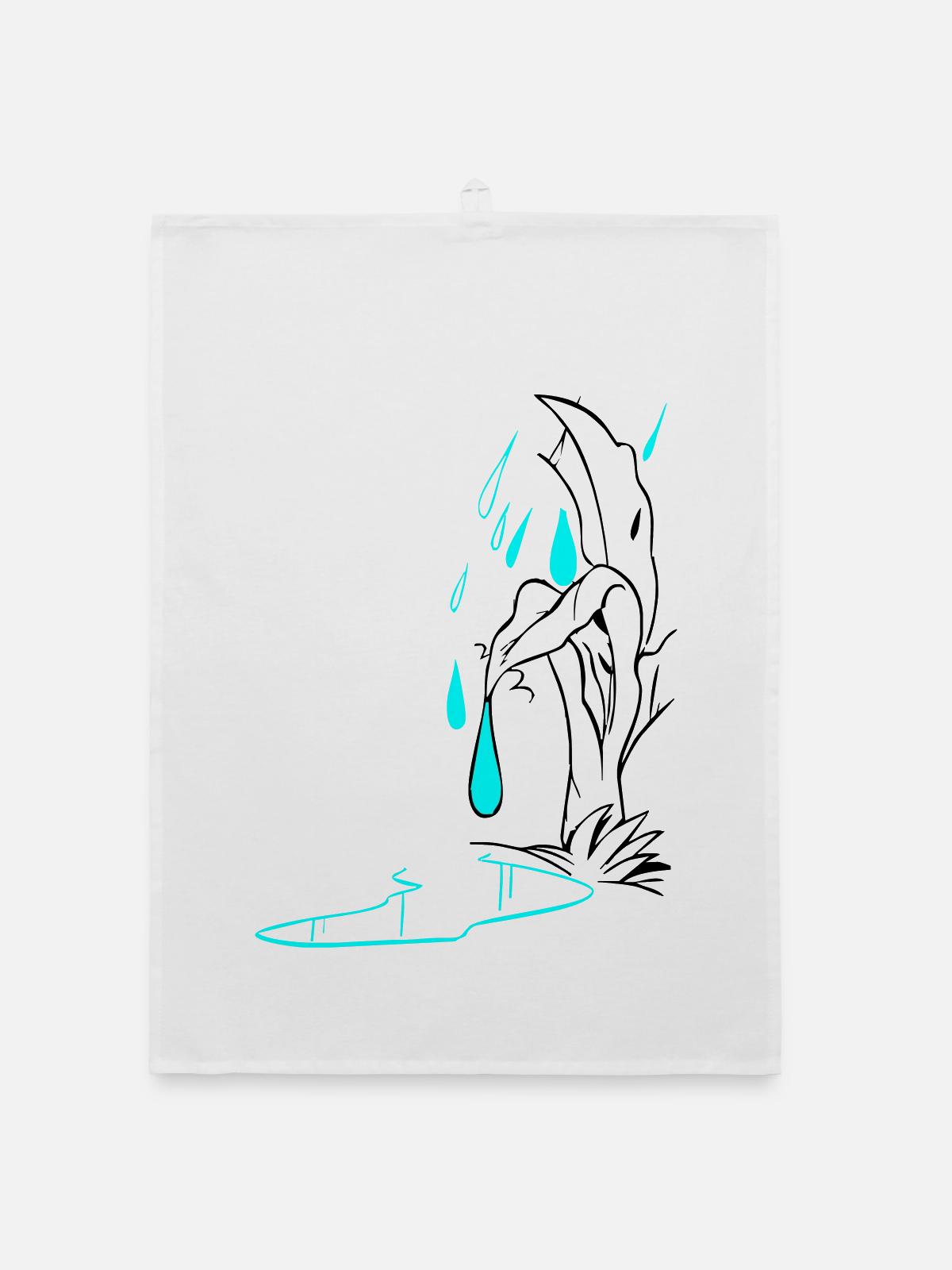 Illustration de la chute - Torchon bio - blanc - Devant
