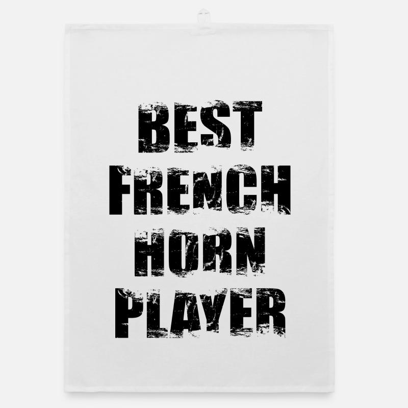 French horn player Organic dish towel