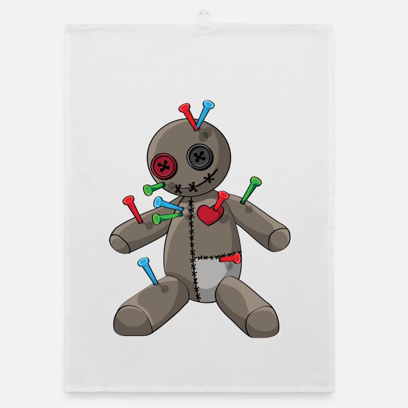 Phasmophobia Voodoo Puppe mit bunte Nadeln Organic Geschirrtuch