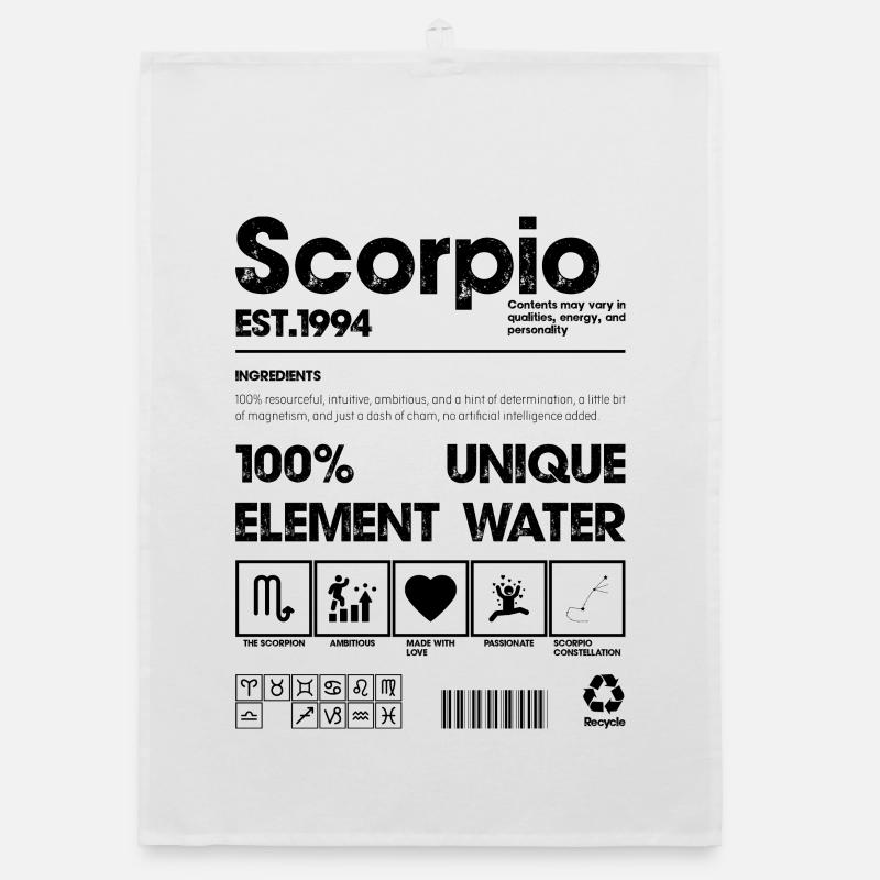 Scorpio 1994 - Organic dish towel - white
