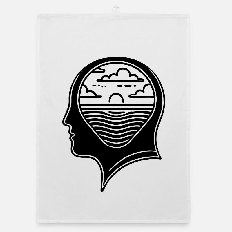 Inner Peace – Head with Sunset Organic dish towel