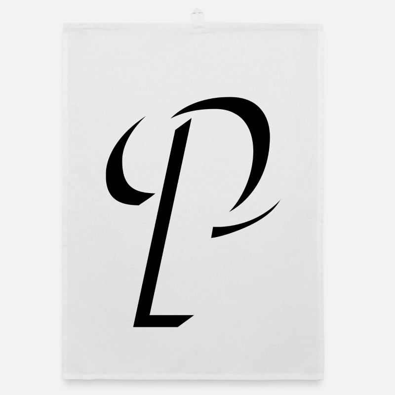 Letter P, Name, der Buchstabe P  Organic Geschirrtuch